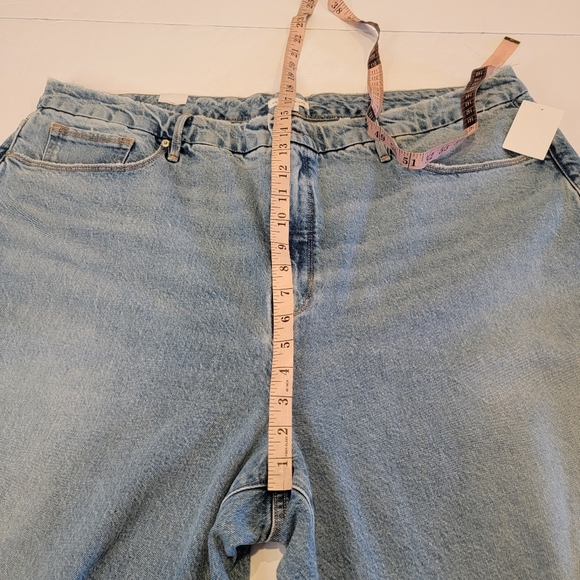 Good American The Weekender High-rise Straight Jean blue Indigo342 Size 22 NEW! - Picture 11 of 14